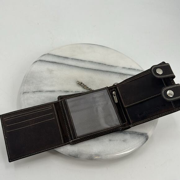 NWT Arrigo dark brown leather chain wallet - Picture 5 of 6